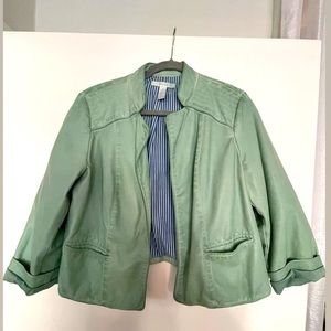 Chicos Mint Leather Jacket